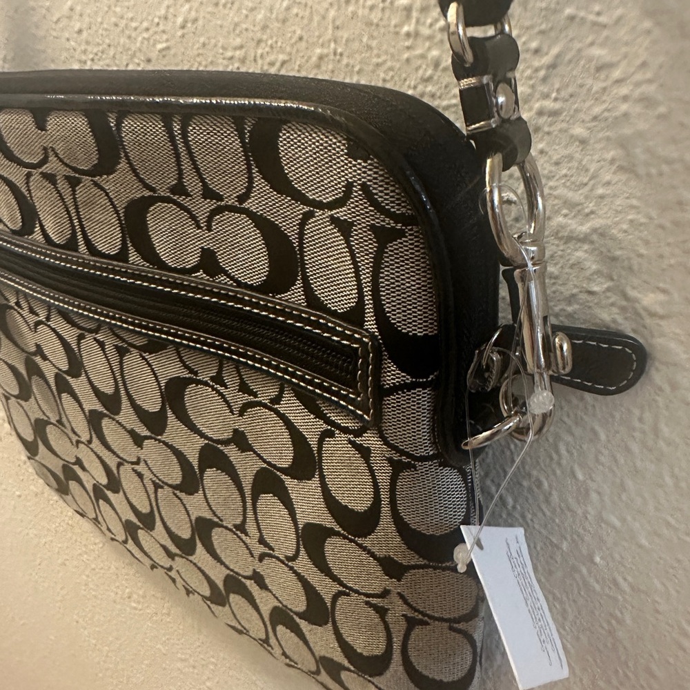 Coach Black and Gray Signature Tablet Crossbody Bag - Picture 3 of 5